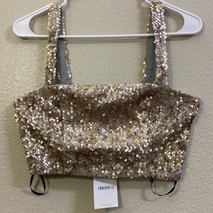 Forever 21 Rose gold sequin top